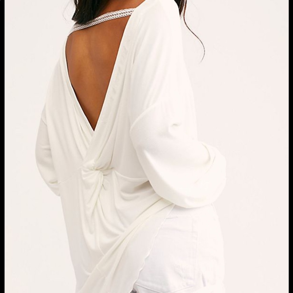 NWT free people ivory open back twist knot top